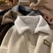 New corduroy polo neck sweatshirt for men in autumn and winter, trendy and thick, loose lambhair jacket_voghion.com