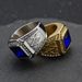 New titanium steel/316 stainless steel inlaid with colored gemstones Masonic AG retro ring_voghion.com
