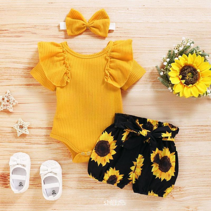 Mother & Kids Popular Children's Clothing Cotton And Printed Shorts With Belt Fashion Style_voghion.com