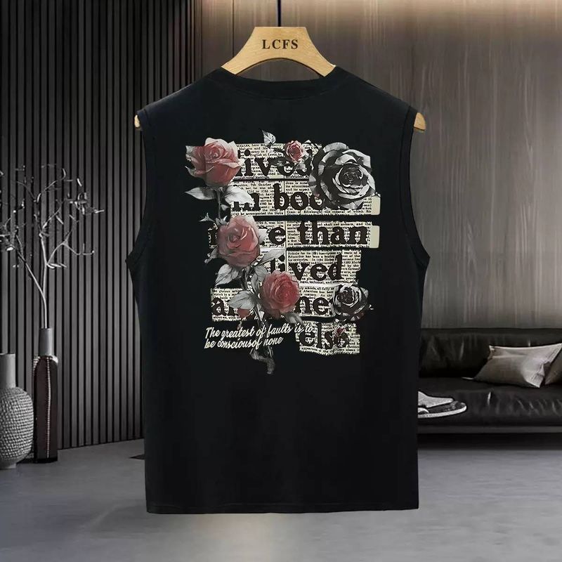 New Summer 2025 Men's Fashionable, Simple, And Versatile Vest T-shirt_voghion.com