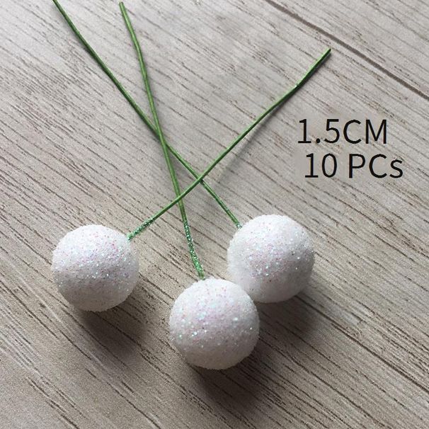 Glitter Christmas Berries – Foam DIY Decorative Ornaments For Holiday Trees, Crafts, And Photography Props (1.5cm/2cm/2.5cm, Gold/Red/Silver/White)_voghion.com