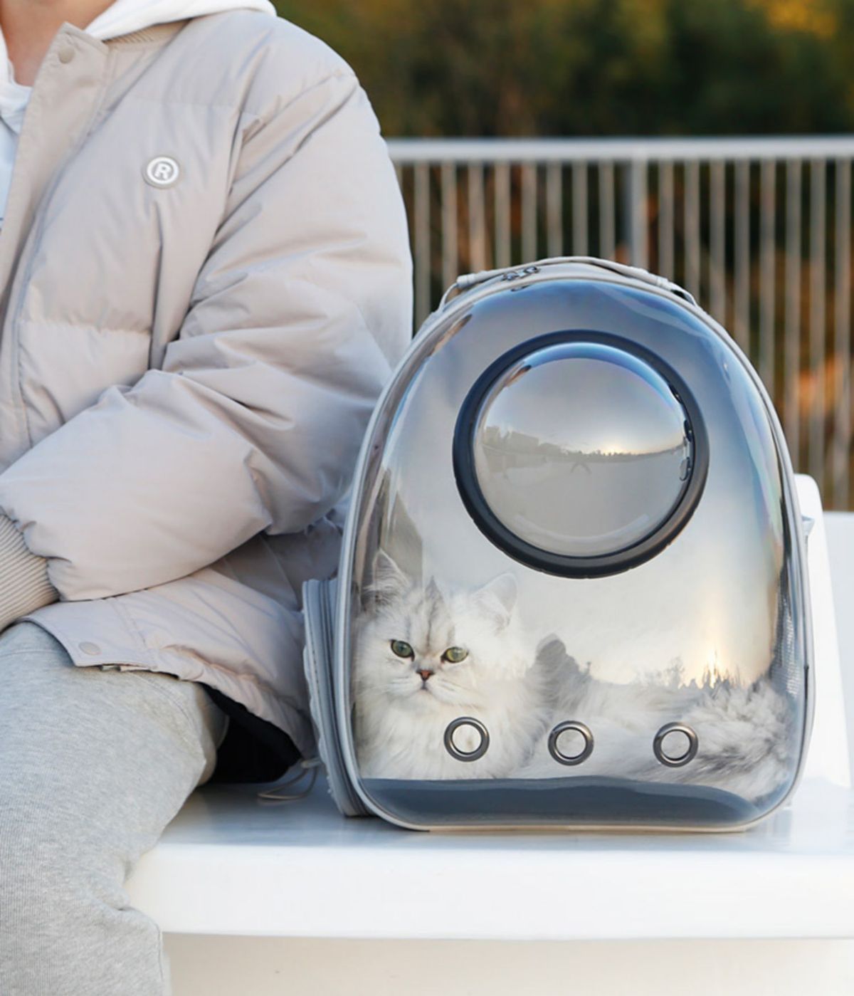 Tragbare Outdoor-Tasche, Raumkapsel, atmungsaktiver Rucksack, große Kapazität, Katzentragetasche, Heimtierbedarf_voghion.com