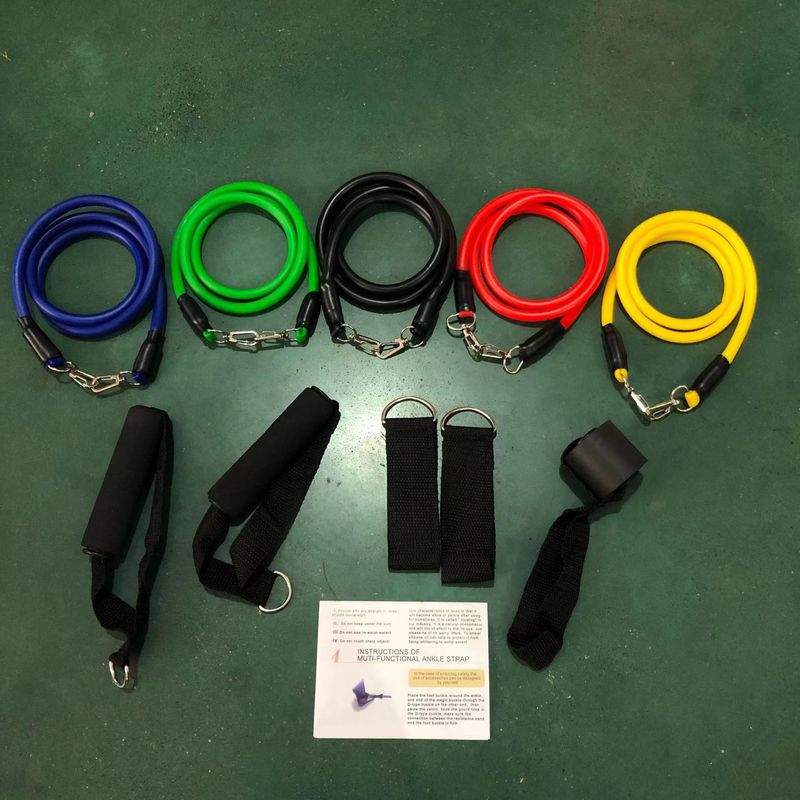 Fitness Puller 11 Piece Set Portable Elastic Rope Home Tension Belt Training Fitness Equipment Sports Tension Rope_voghion.com