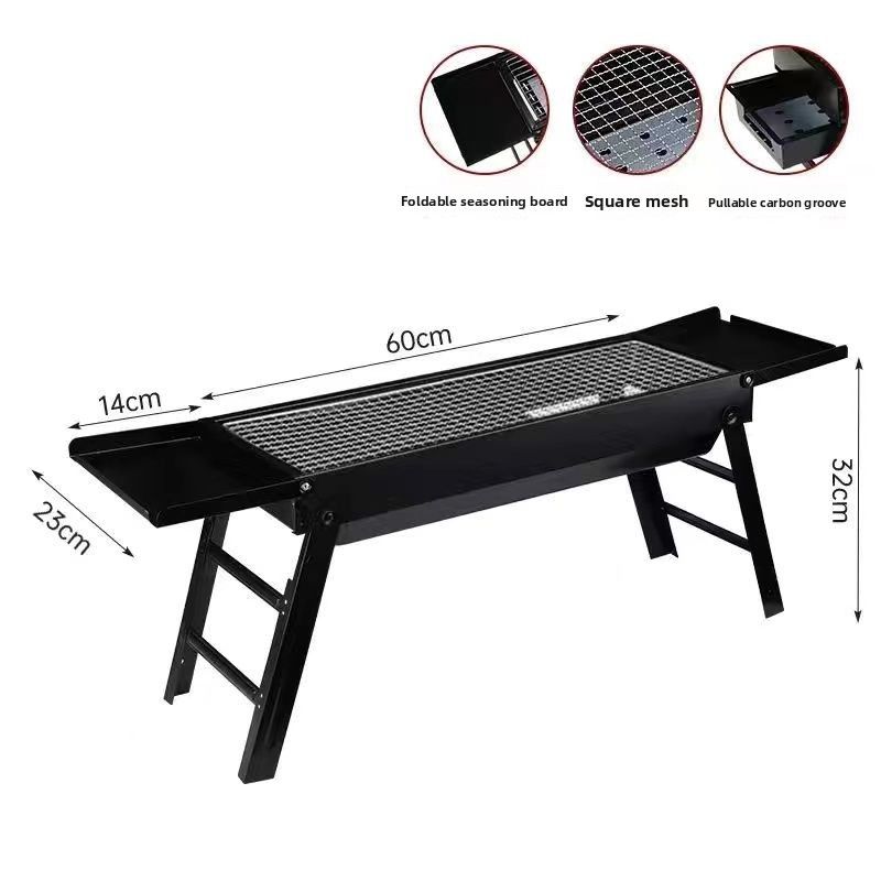 Grill Outdoor Household Pull-out Charcoal Slot Portable Folding Barbecue Stove_voghion.com