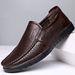 Men's Hollow Leather Driving Casual Trendy Hole Shoes Summer New Large Size Low-Top Slip-On_voghion.com