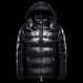 Unisex Black Shiny Puffer Jacket With Hood - Fleece Lined, Oversized Fit, Winter Warm Coat For Men And Women_voghion.com