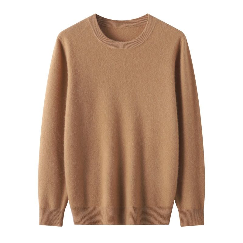 Pure Round Neck Pure Cashmere Base Shirt Coat Wool Sweater Men Autumn Winter High-End Knitted Top_voghion.com