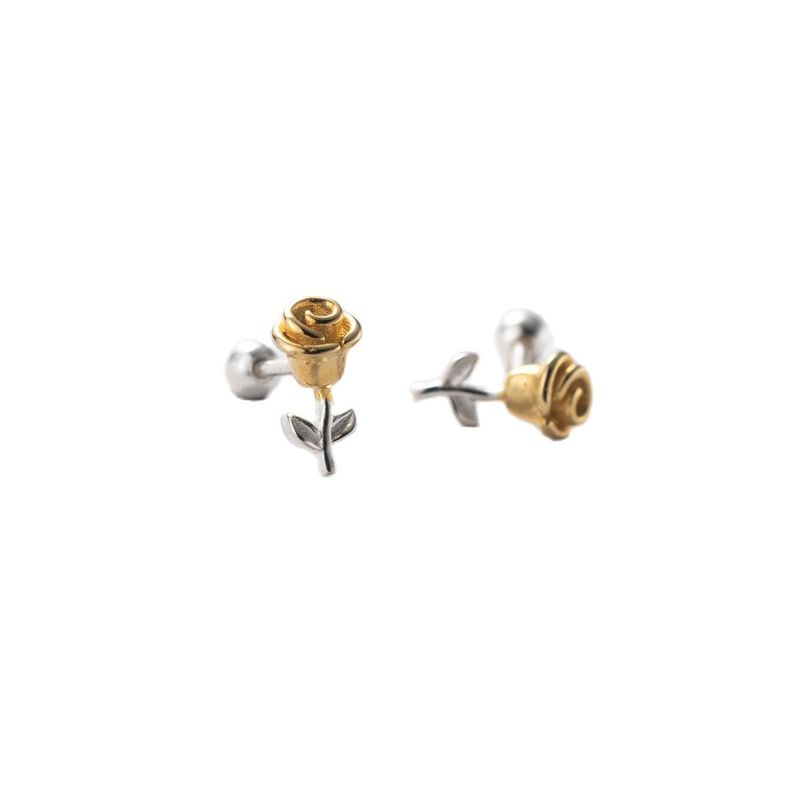 Color VENUS Sier Rose Earrings for Women Girl Appointment Ornament Simplicity Fashion Jewelry  Stamp Drops_voghion.com