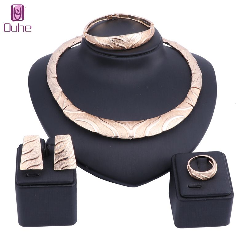 Fashion African New Design Nigerian Wedding Jewelry Dubai Gold Color Brand Jewelry Set Bridal Accessorize_voghion.com