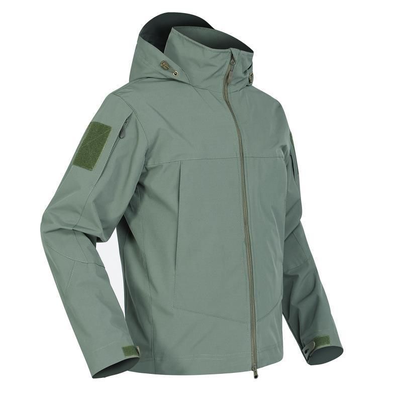 Giacca tattica softshell da uomo: giacca leggera antivento e antipioggia per esterni con tasche multiple per escursionismo, pesca e uso quotidiano_voghion.com