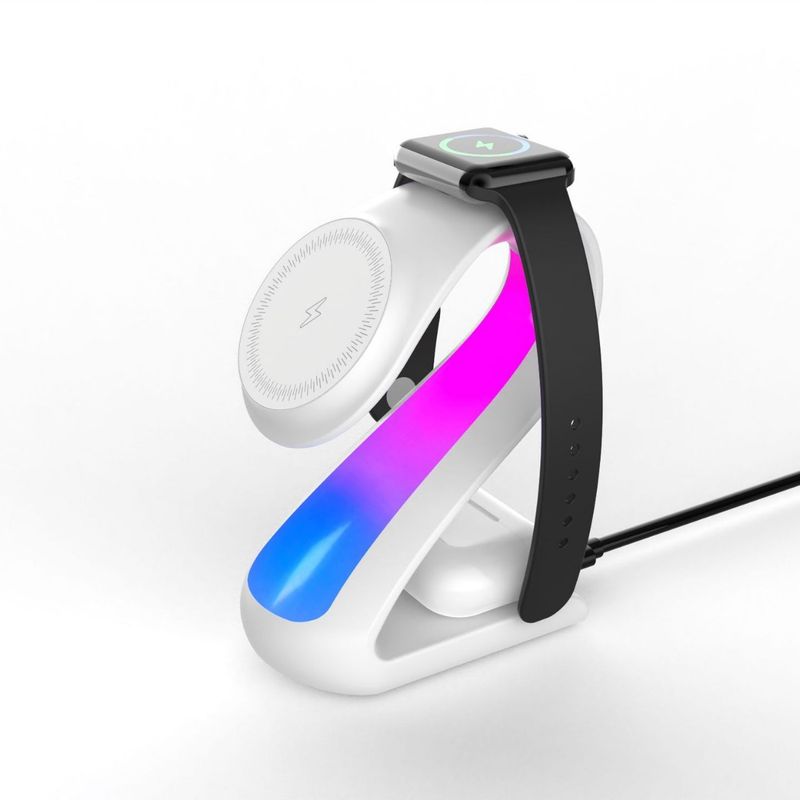 Swan Magnetic 3-in-1 Wireless Charger With Night Light, 15W Fast Charging Compatible With Multiple Devices, QC3.0 Supported_voghion.com