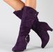 Frosted spring and autumn women's boots belt buckle high knight boots chunky heels_voghion.com