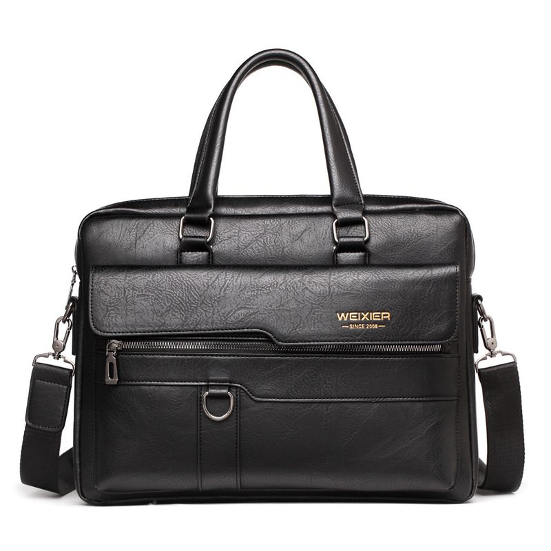 2023 Men Briefcase Bag High Quality Business Famous Brand PU Leather Shoulder Messenger Bags Office Handbag 14 inch_voghion.com
