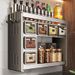 Home Kitchen Spice Rack Multi-Functional No-Drill Wall-Mounted Seasoning Storage Box_voghion.com