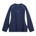 Men's Contrast-Panel Sporty Long Sleeve Tee – UV Protection Breathable Polyester Top With Embroidered Lettering_voghion.com