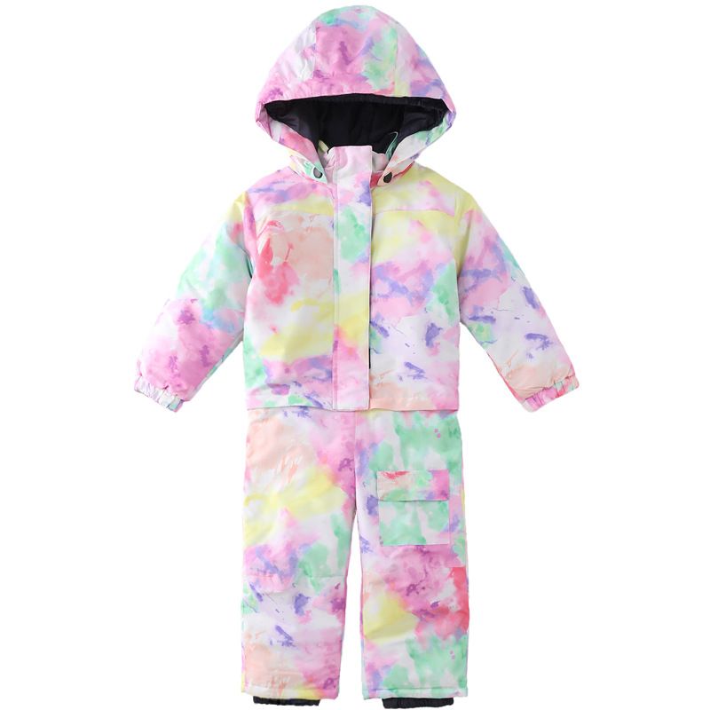 Children's Ski Suit Girls' Thick Warm One-piece Printed Ski Suit Winter Cotton-padded Suit For Children_voghion.com