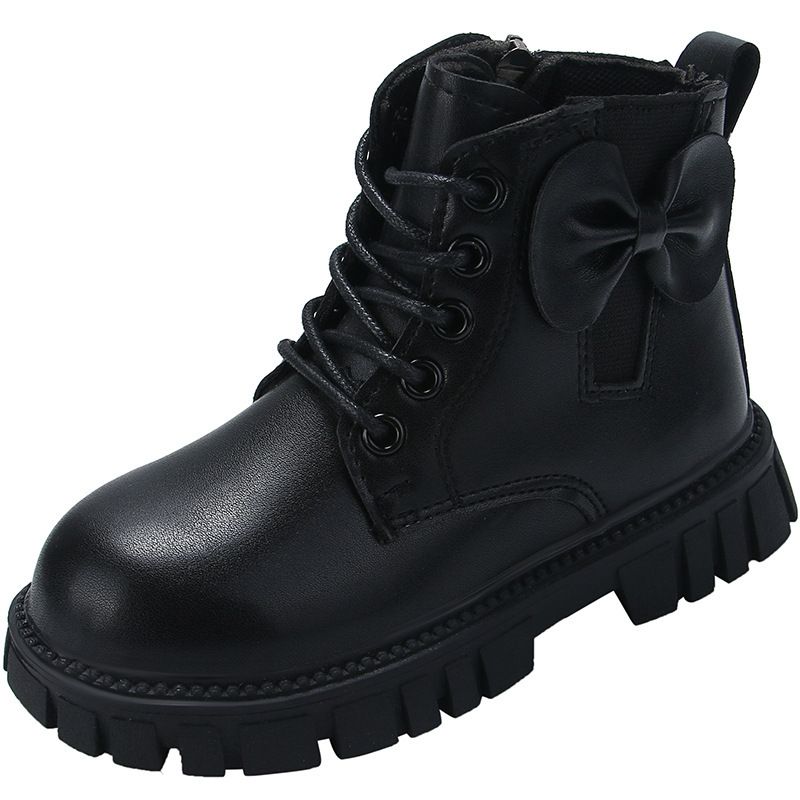 Children's Martin Korean Style Big Kids Girls' Short Toddler Leather Boots_voghion.com