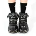 2024 New Punk Style Laces Heel Height 6CM Platform Rock Boots Metal Decoration Womens Sports Shoes T240530_voghion.com