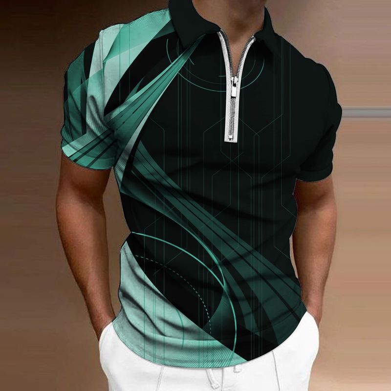 Mote sommer Kortermet T Top Polo skjorte Herre casual jakkeslag Polo skjorte Vintage_voghion.com