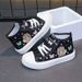Chaussures montantes en toile pour enfants 2024 printemps et automne nouvelles chaussures décontractées respirantes, chaussures de planche de dessin animé pour petites filles_voghion.com