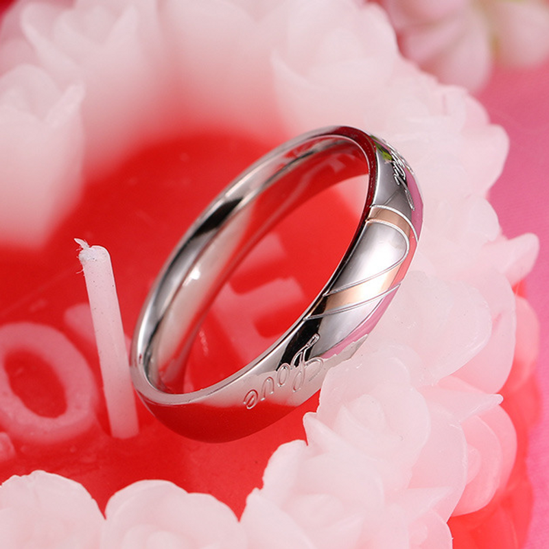 Versprechensring für seine/ihre wahre Liebe, passender Herz-Ehering für Paare aus Edelstahl, für Männer oder Frauen, bequeme Passform_voghion.com