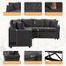 124.8"L-shaped Sofa Convertible Sofa Bed Pull Out Sofa Sleeper With Two Back Pillows, Two USB Ports And Two Power Sockets For Living Room_voghion.com