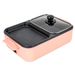 Electric Hot Pot With Grill, 2 In 1 Multifunction Nonstick Griddle And Hot Pot,Separate Dual Temperature Control - Pink_voghion.com