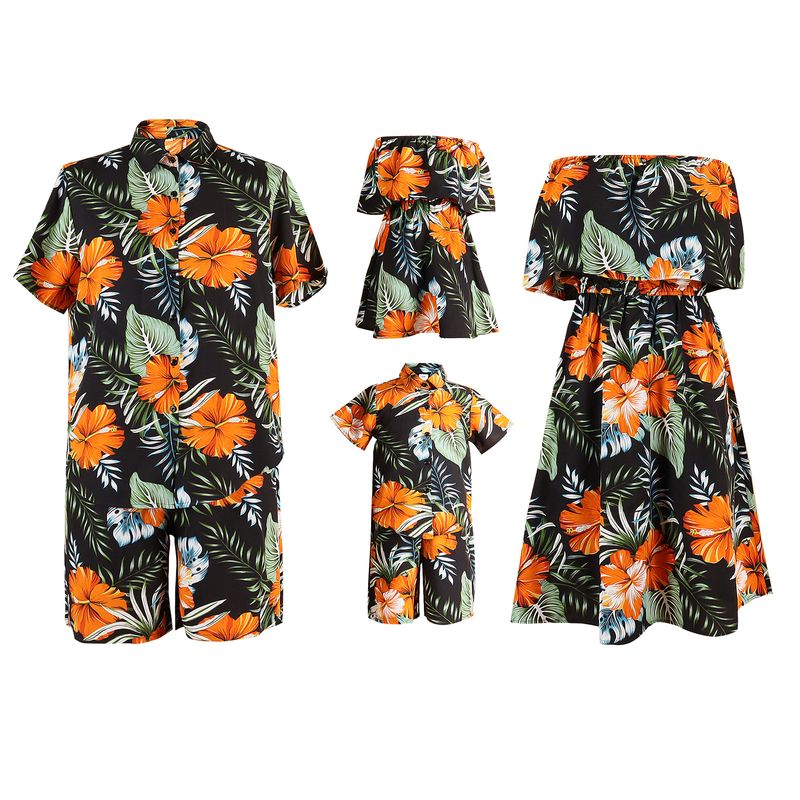 Außenhandel Eltern Kind Hemd Anzug Kleid XX0129_voghion.com