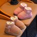 Stivali da neve invernali per bambine – Stivaletti in pelle scamosciata con fodera in peluche e suola antiscivolo in TPR (rosa/kaki/beige, taglie 22-32, leggeri e caldi)_voghion.com