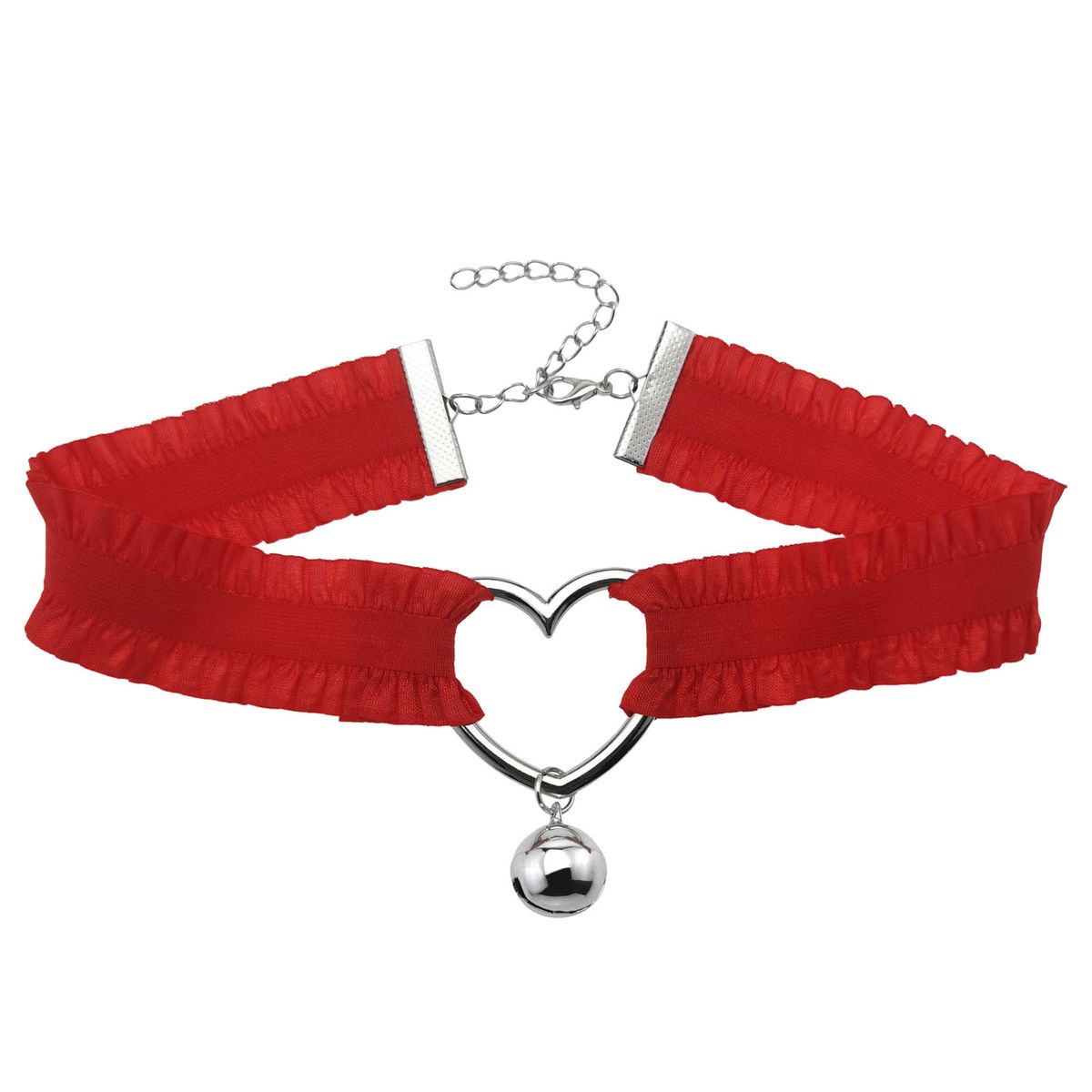 Collana girocollo elastica plissettata con cuore ondulato in pizzo dolce e sexy, stile europeo e americano_voghion.com