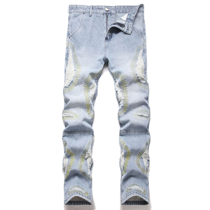 Jeans strappati, nuovi pantaloni skinny dritti da uomo, a vita media, slim, stile street, stile giovanile_voghion.com