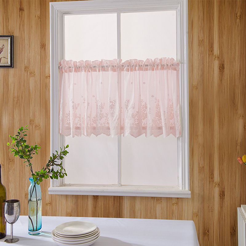 One Piece Of Transparent Kitchen And Coffee Shop Curtain With Embroidered Rods, Short Weiman Small Window Short Curtain_voghion.com