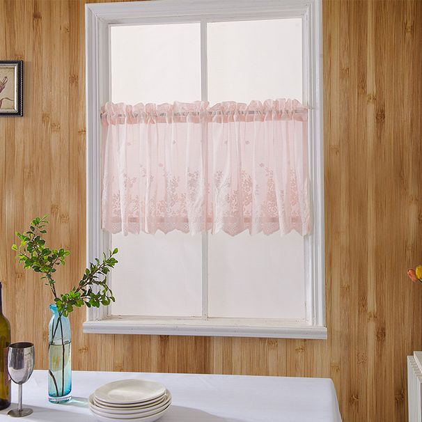 One Piece Of Transparent Kitchen And Coffee Shop Curtain With Embroidered Rods, Short Weiman Small Window Short Curtain_voghion.com