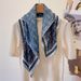 Bufandas pequeñas decorativas con estampado geométrico artístico de algodón y lino 68 con tacto cuadrado y temperamento de seda para mujer_voghion.com