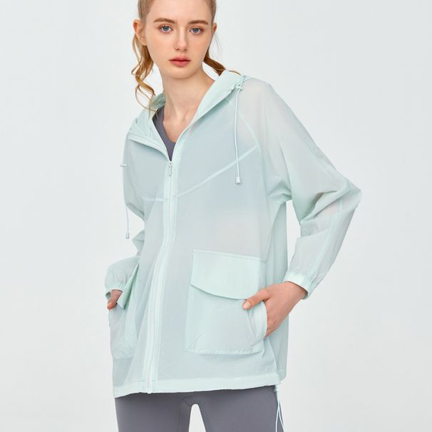 Ds790 Farverabat Sommerbeskyttende Tøj Letvægts Solbeskyttende Shir Dame Vandtæt Hud Trench Baggy_voghion.com