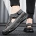 Trendy Designer Men Mesh Breathable Casual Shoes Lightweight Non-slip Beach Flip Flops Man Platform Cave Sandals_voghion.com