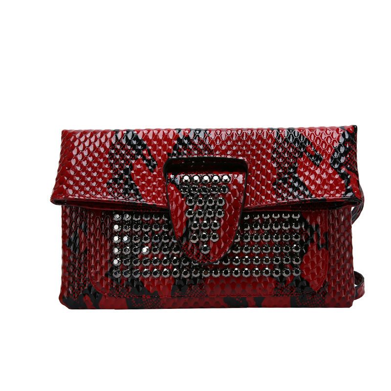 Damentaschen Neue Handtaschen Umschlagtaschen Mode Diamant-Schultertaschen Schlangenmuster Schulter-Messenger-Taschen_voghion.com