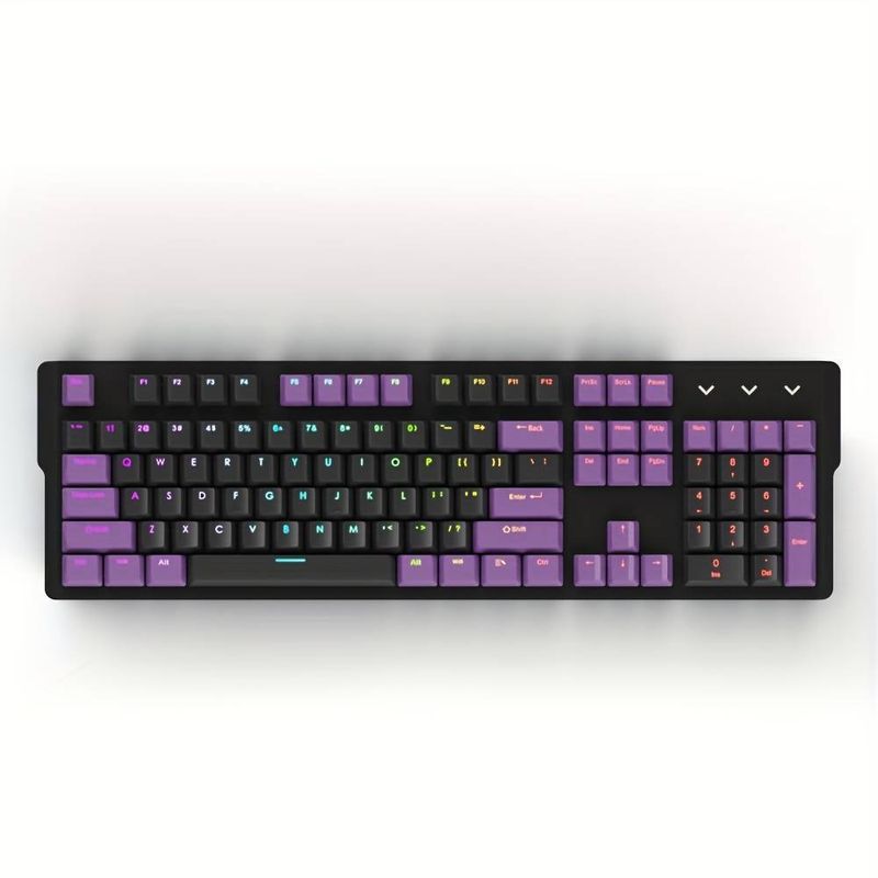 Advanced Kit Keyboard colour Layer Letter Transparent Keycap Set, Full 104 Key, Suitable For Most nical Keyboards Black_voghion.com