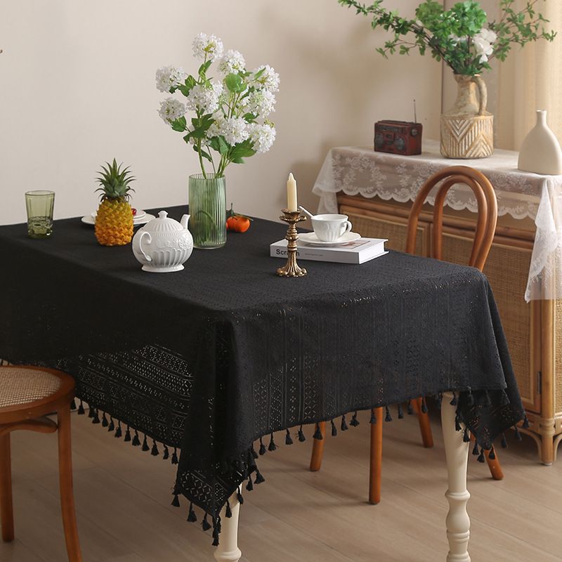 Spitze gekräuselte Tischdecke Retro Französisch runden Tisch rechteckig High-End hohl Tisch Matte Esstisch High-End_voghion.com