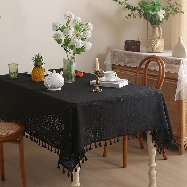 Spitze gekräuselte Tischdecke Retro Französisch runden Tisch rechteckig High-End hohl Tisch Matte Esstisch High-End_voghion.com