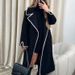 Damenbekleidung Doppelseitige Woll-Langarmjacke mit geflochtenen Ärmeln, doppelseitige Wollmischung, Langarm, gekerbter Kragen, langer Mantel, lockere Trenchcoatjacke_voghion.com
