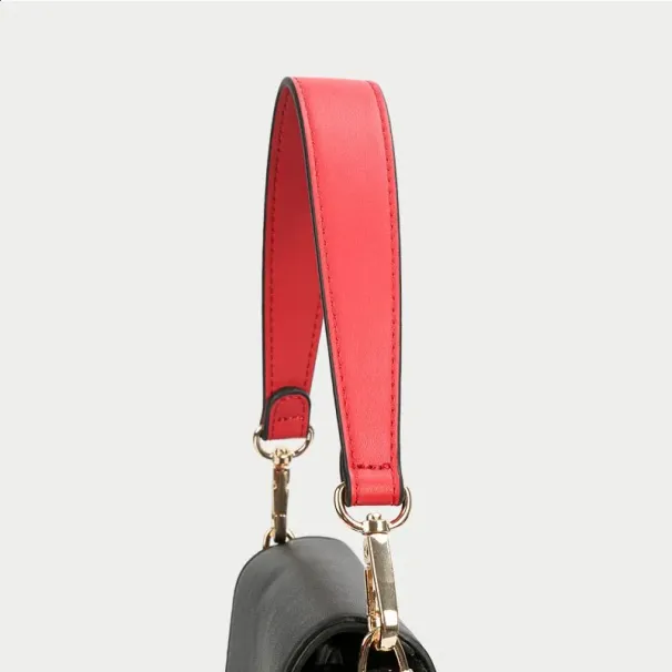 100 % echtes Leder, Handtaschengriffe für Handtaschen, kurzer Geldbeutelgurt, goldene Schnalle, Ersatz-Taschengürtelband 240729_voghion.com