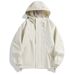 Giacca con cappuccio casual antivento impermeabile con cerniera tinta unita primaverile e autunnale con giacca softshell_voghion.com