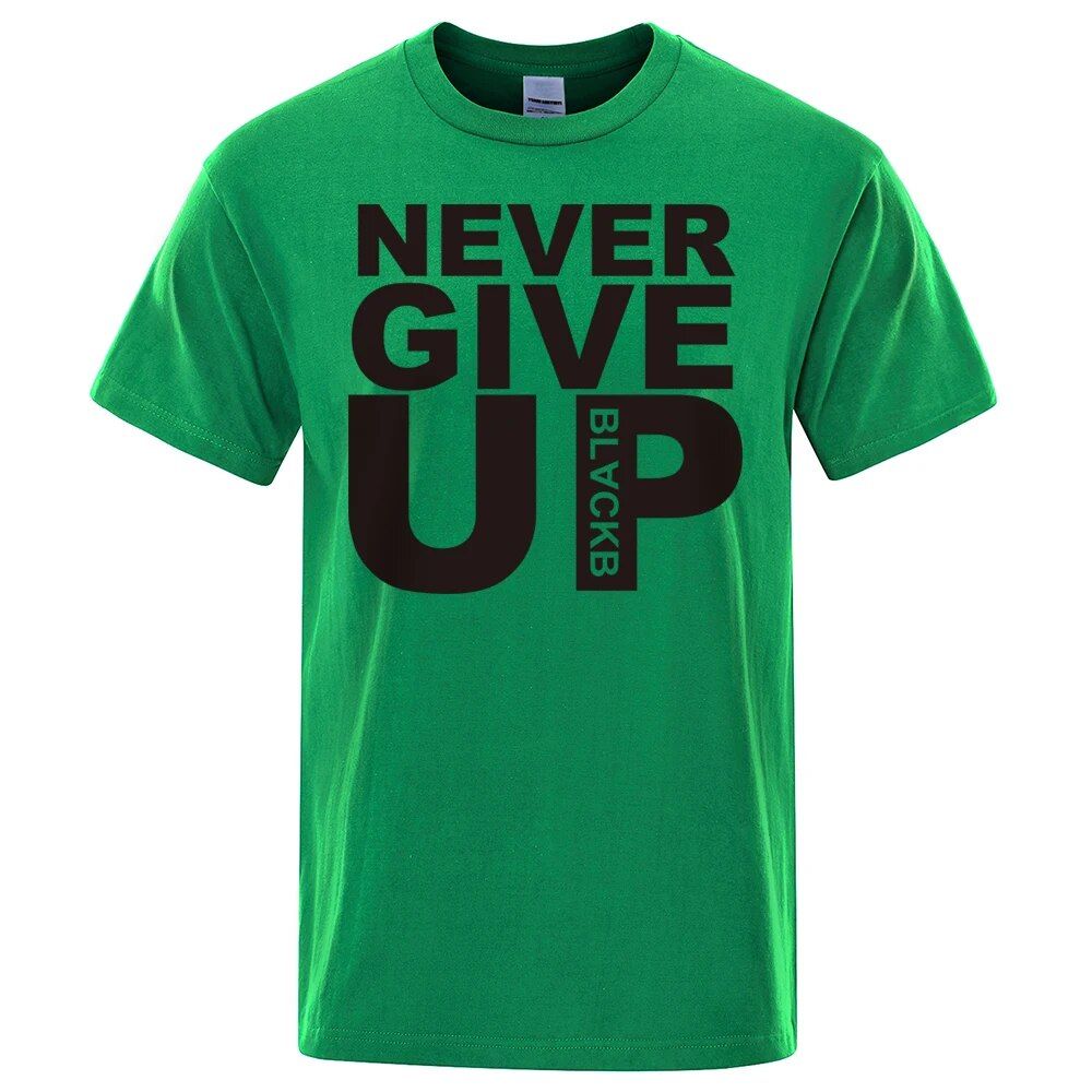 You'll Walk Alone Never Give Up T-Shirt Men Women Looe Overized Short Sleeve Cotton Breathable Top Caual Tee_voghion.com