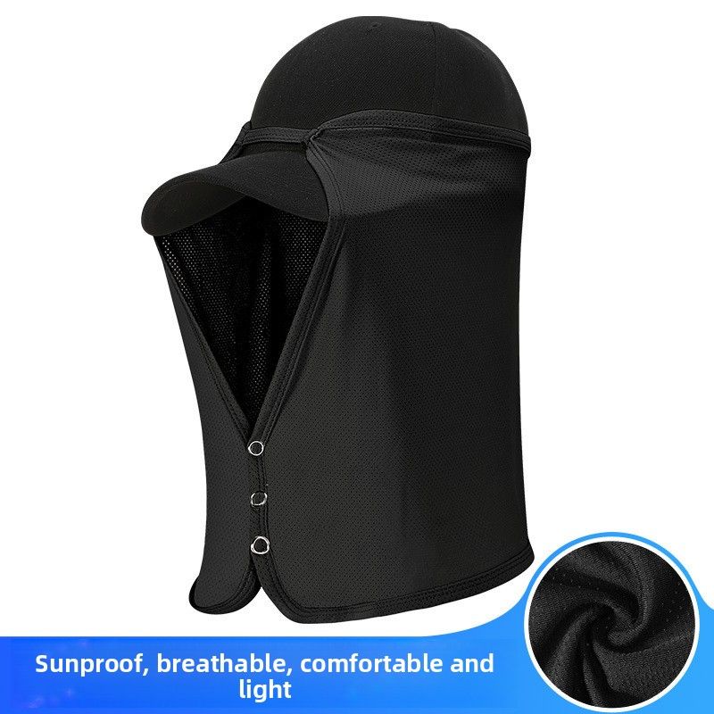 Outdoor Sun With Sheer Sunshade, Neck Guard For Cycling, Fishing, Golf, Cooling Face Mask, Breathable Quick-Dry Hat_voghion.com