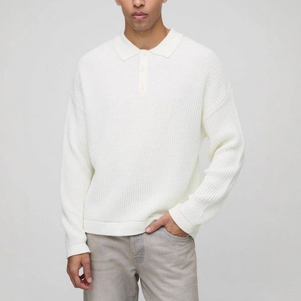 Maglione classico da uomo con bottoni in maglia - Pullover girocollo in morbido misto cotone per un abbigliamento casual invernale_voghion.com