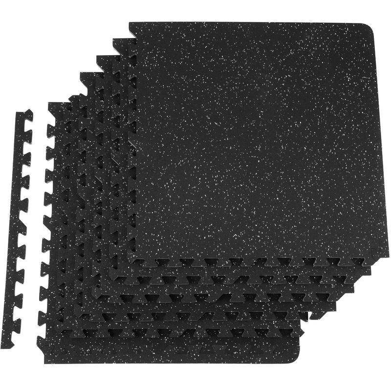 VEVOR 6 PCS 1/2 Inch Thick Gym Floor Mats, 24" X 24" EVA Foam & Rubber Top Interlocking Workout Floor Mats With 24 Sq.ft Coverage, Waterproof Exercise Puzzle Flooring For Gym, Home, Garage, Basement_voghion.com