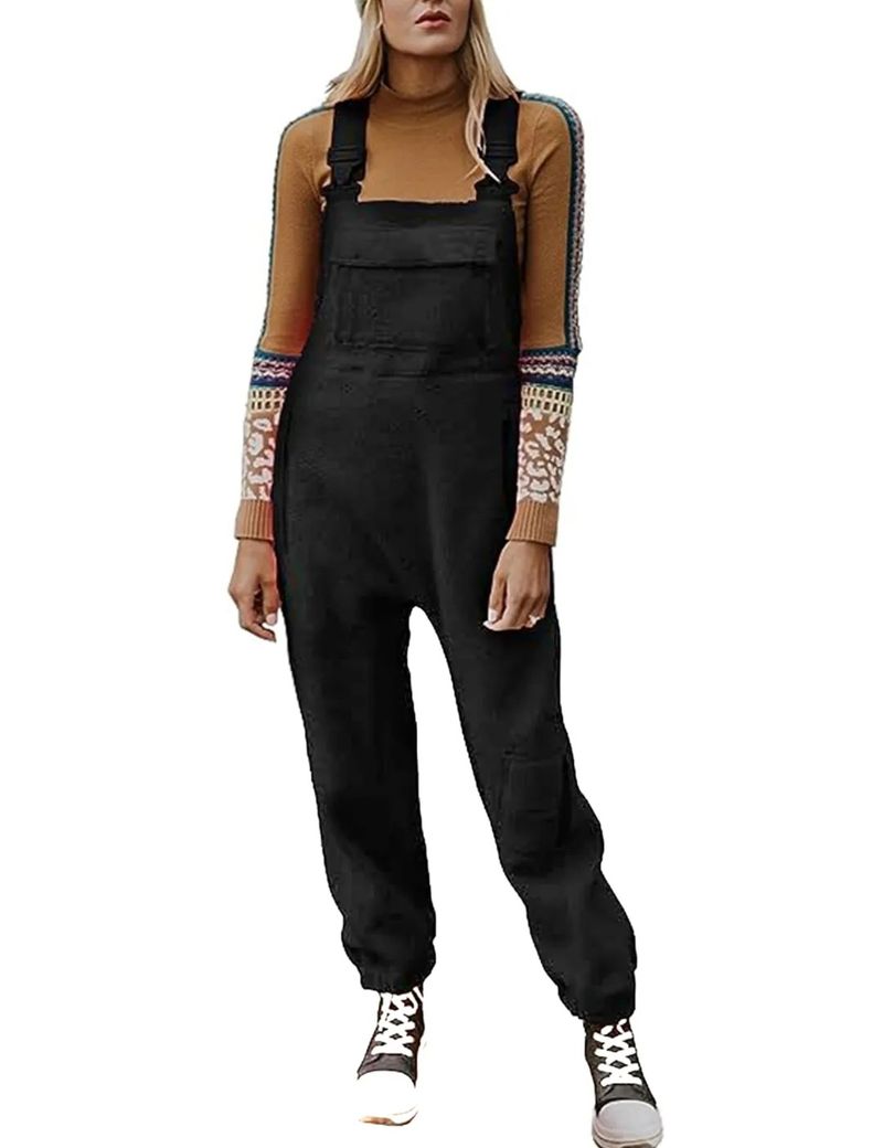 lamb velvet one-piece loose overalls for women_voghion.com