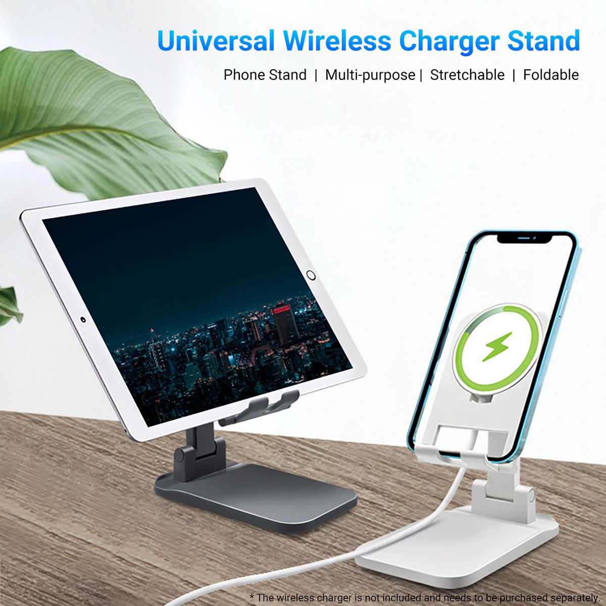 Τηλέφωνο Kunjiuyou πολλαπλών χρήσεων, αναδιπλούμενη, αναδιπλούμενη γενική βάση ασύρματου φορτιστή για παρακολούθηση τηλεόρασης-μαύρο_voghion.com