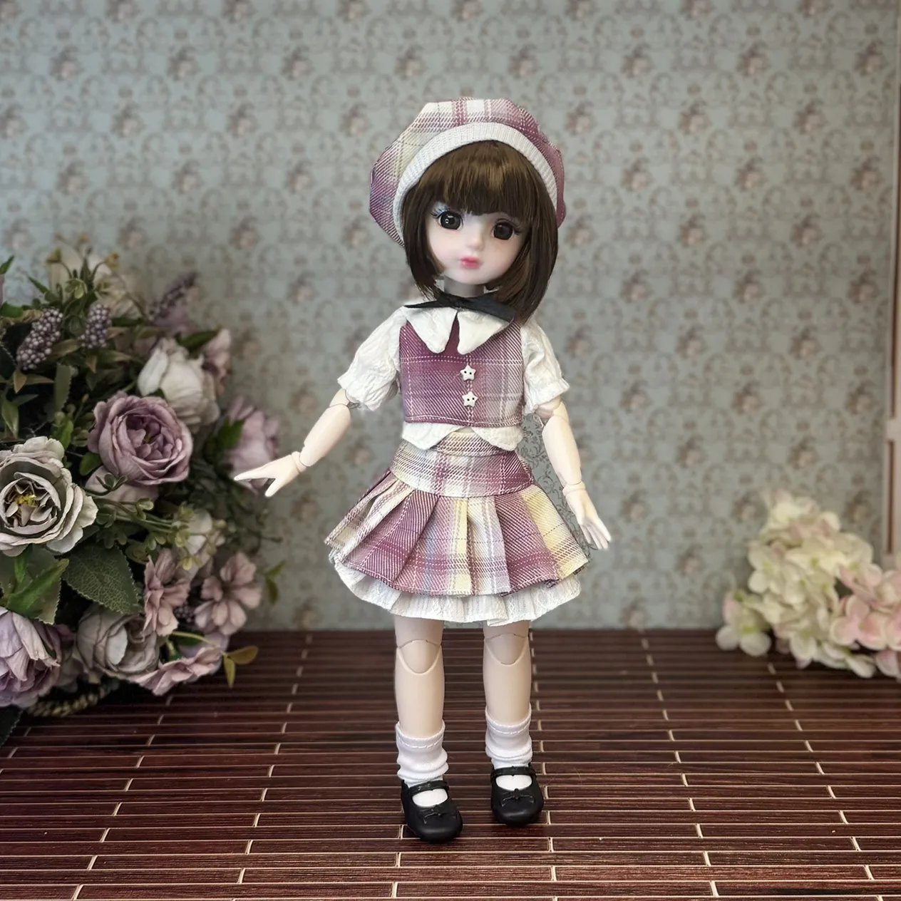 6 punktów BJD Doll Dress Up Clothes Set 30cm Spódnica dla lalki Lolita Dress Uniform Maid Dress_voghion.com